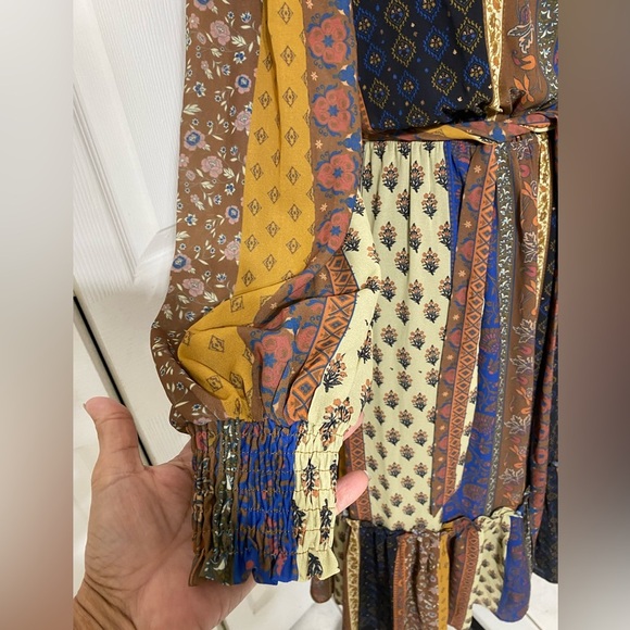 Aura Bohemian Patchwork Maxi Dress size S - Picture 4 of 9